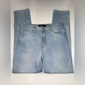 Hudson Jeans Holly Skinny Size 28 Light Blue Gray Distressed Knee High Rise
